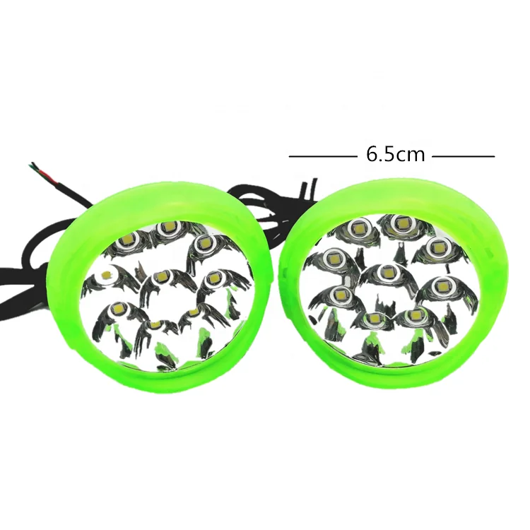 9 led motorcycle mirror light plastic 12V led motorcycle headlight with flash ring for motorcycle
