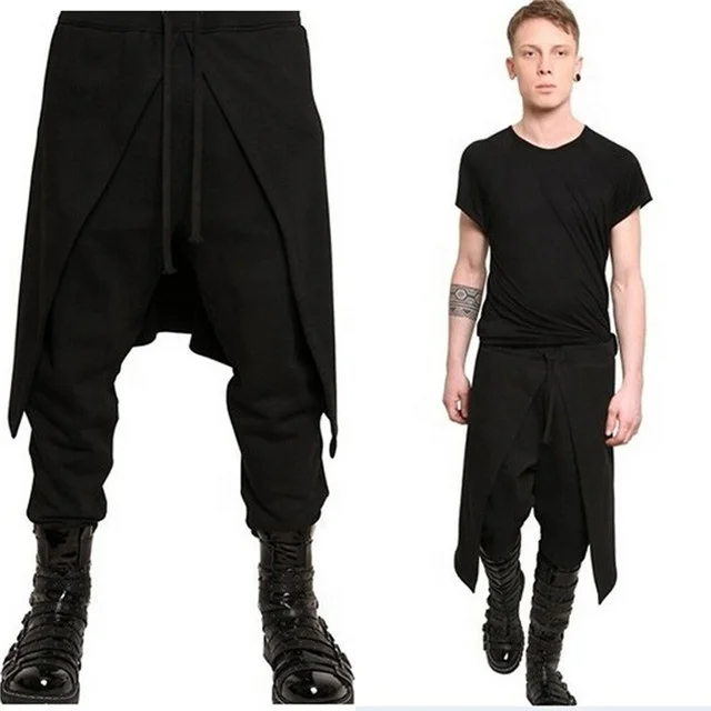 

M-3XL Plus Size Medieval Costume For Men Western Style Spliced Loose Pants