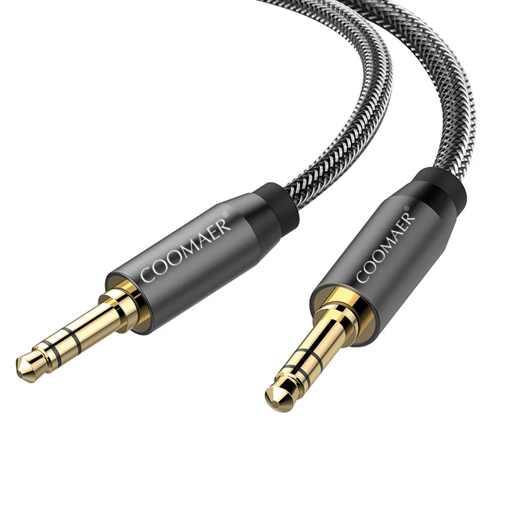 

High Quality Metal Tangle Free Shielded 1M 3FT Car 3.5mm Male to Male Audio Aux Cable