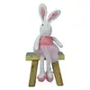 13" Inch Pink Easter Plush Sitting Long Legs Bunny Rabbit with Cute Skirt