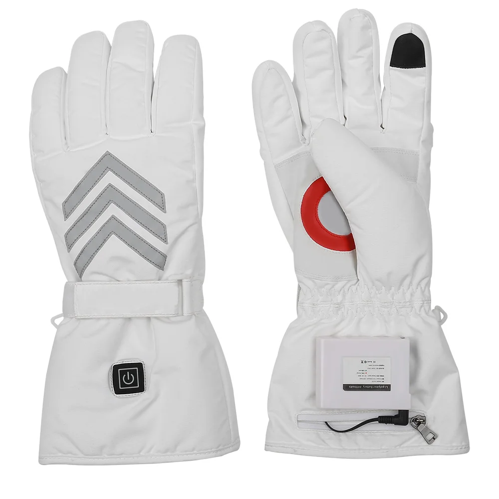 

Winter Waterproof Smart Electric Far Infrared Carbon Fiber Heating Gloves for Outdoor Hunting Skiing Cycling Motorcycle Bicycle, Black;white;maple leaf