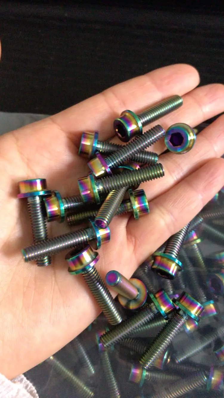 product-750-1332.2237017310254 M6x25 Gr5 Hex Flange Blue Burnt titanium bolt