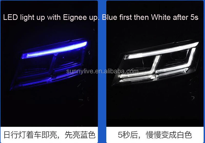 LED Head Light with projector lens For Audi Q5 2009-2018 LD
