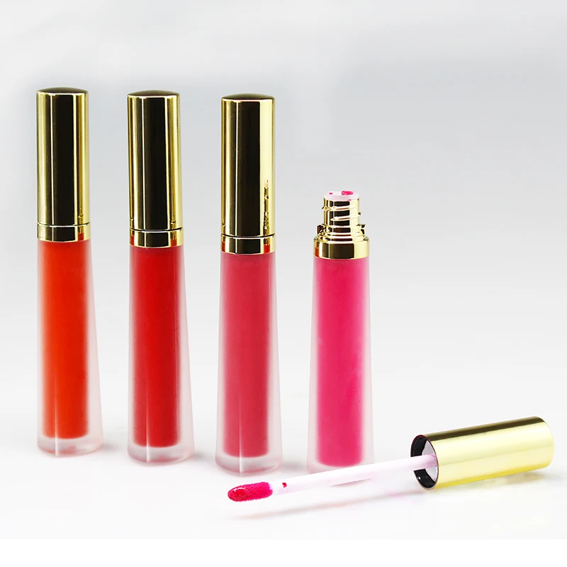 

2019 new design clear glitter lipgloss makeup high quality private label waterproof matte liquid lipstick matte wholesale, Multi color