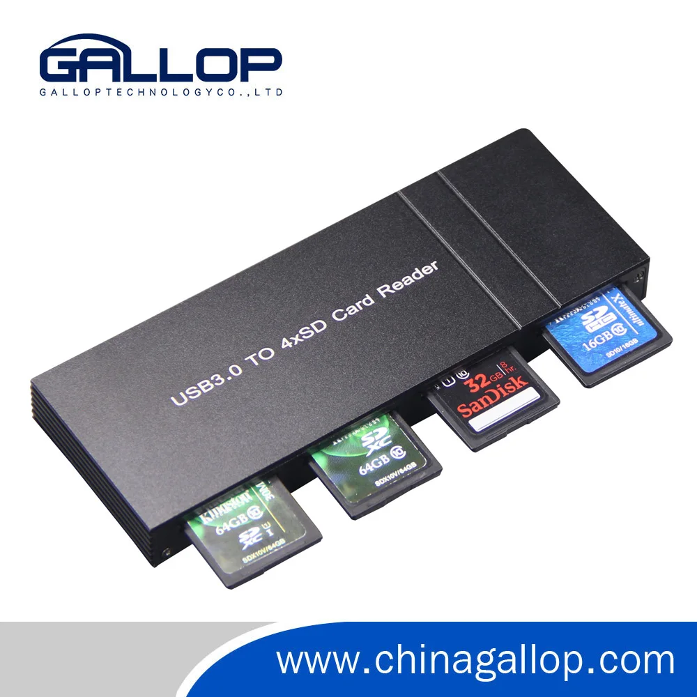 Multiple Usb 3.0 Aluminum Sd Card Reader Support 4 Card At One Time