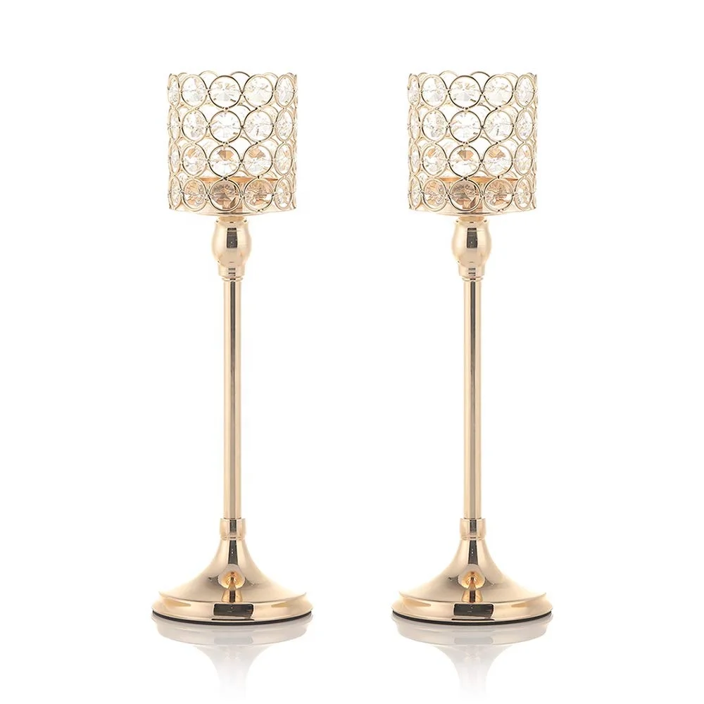 

crystal tall acrylic cylindre candlesticks for home decorative gold  high