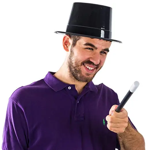 plastic black top hats bulk