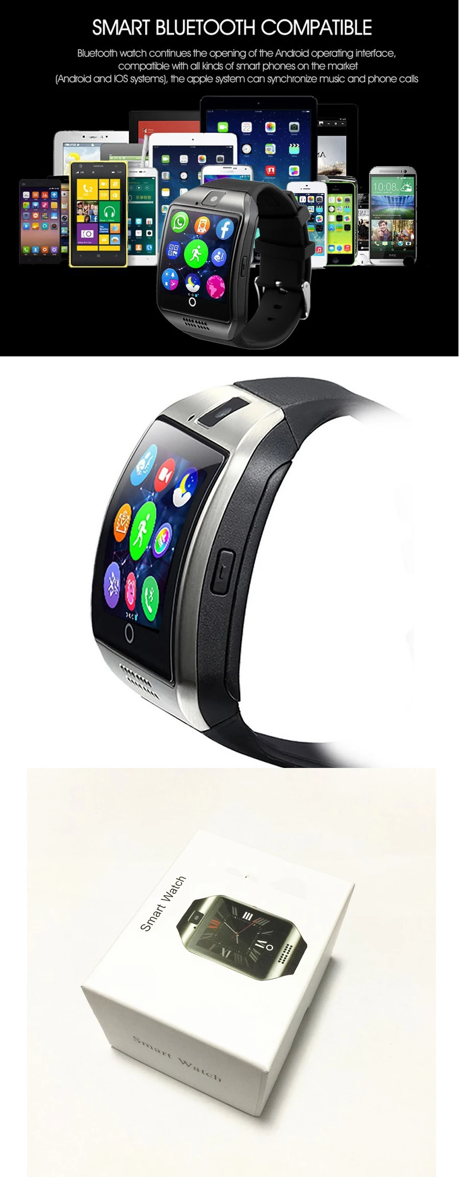 made in phone connect q18 import china smart watch for phone