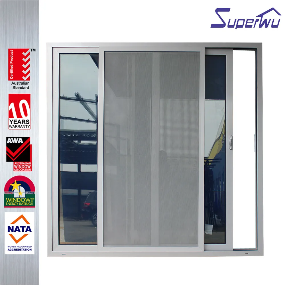 2019 factory price aluminium interior front main entrance double sliding door with flyscreen