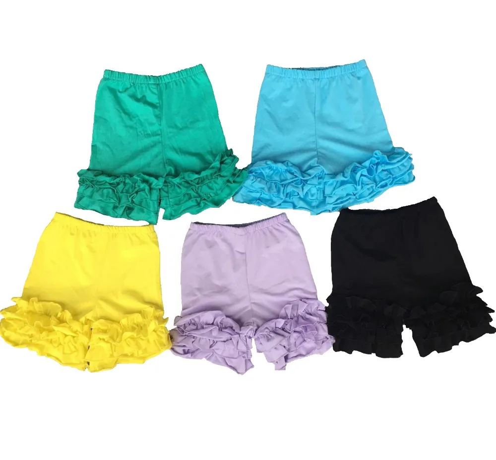 

fashion wholesale kids baby girls shorts cotton girls ruffle shorts cotton icing shorts 3layers clothes boutique benifun