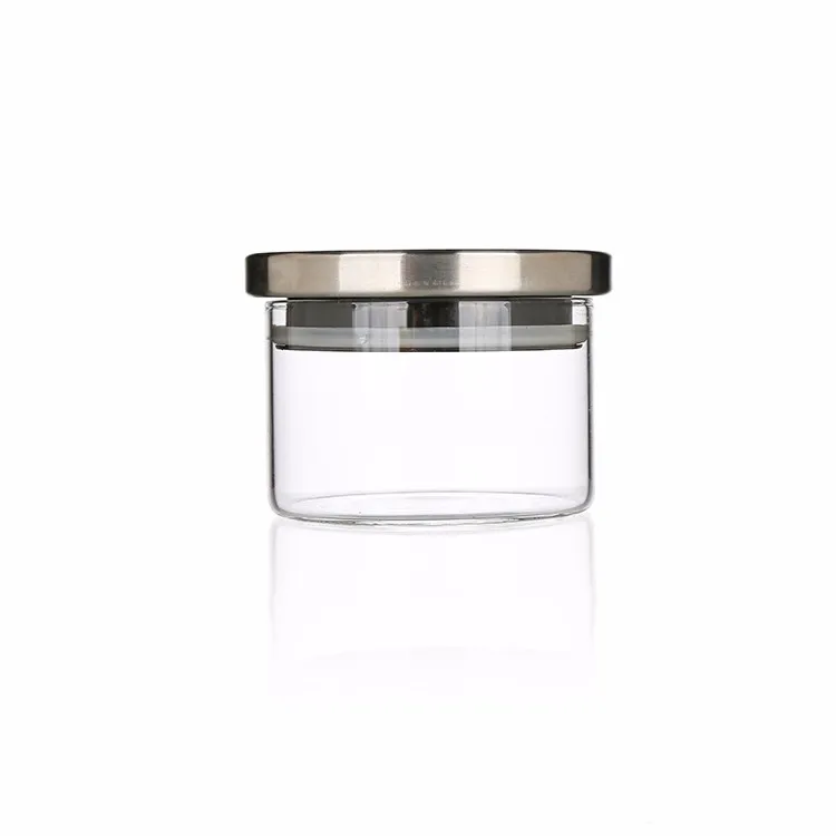 280ml Stainless Steel Top Glass Jar Weed Container Decorative