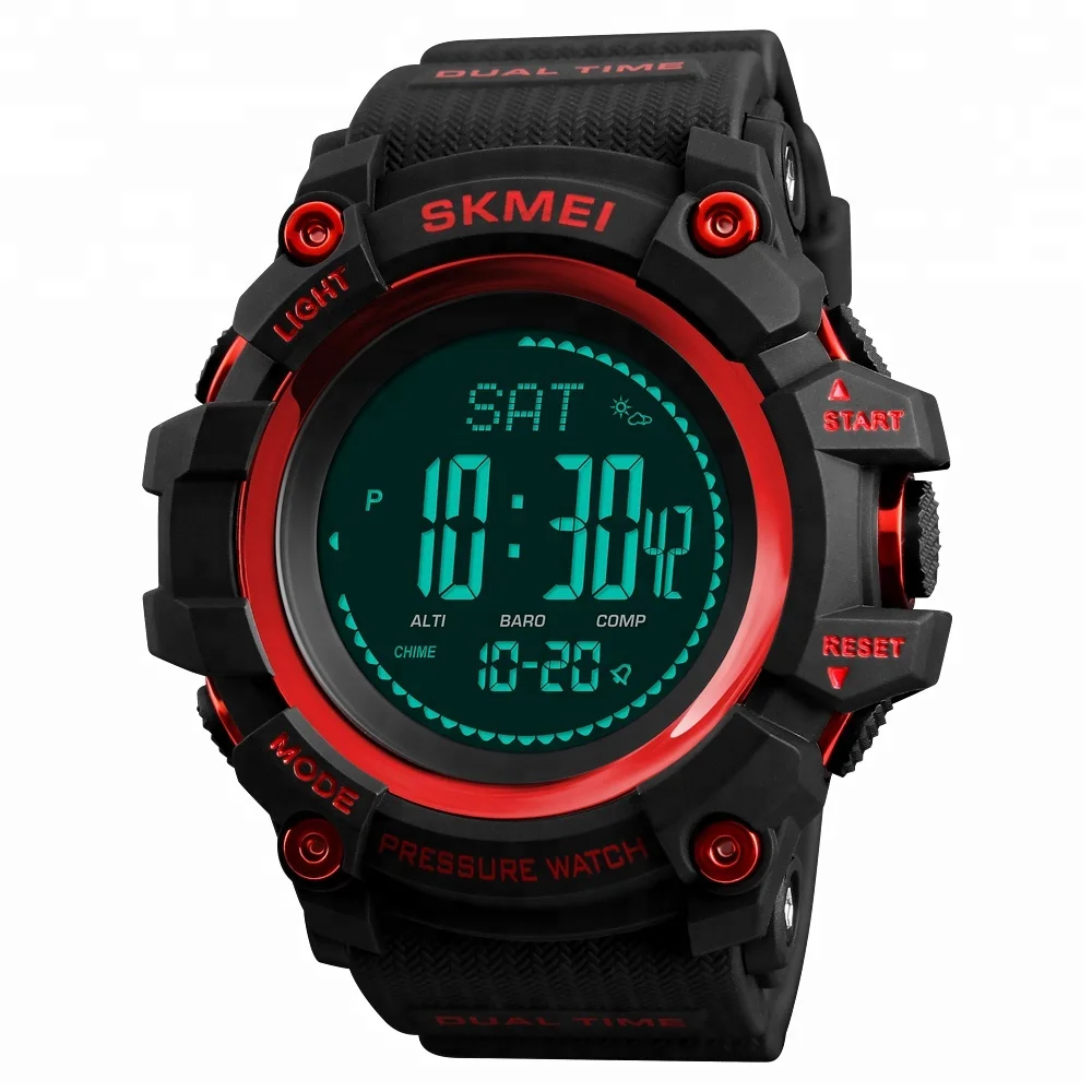 

SKMEI Pressure Watch 1358 Free Shipping Promotional Analog Thermometer Compass Watch for Man, Black;blue;red;dark green