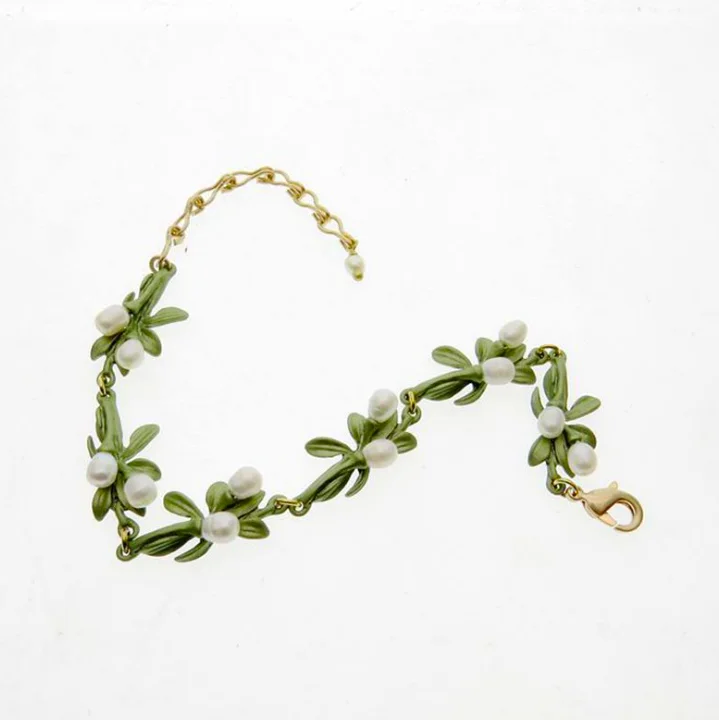

enamel pressed lucky green flower bracelet