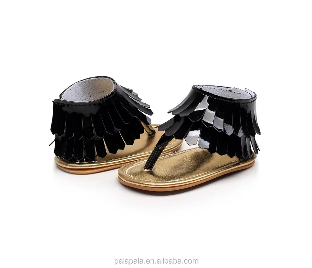 
50 colors Summer Baby Leather flip flop Rubber Sole Baby Girls Sandals 