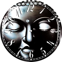 

Round Shape wooden art modern wall clock,home wooden wall clock decor Religion photo print on clock