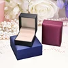 China Wholesale Manufacturer Custom Logo Print Velvet Insert PU Leather Square Ring Gift Packaging Jewelry Box Hinge.