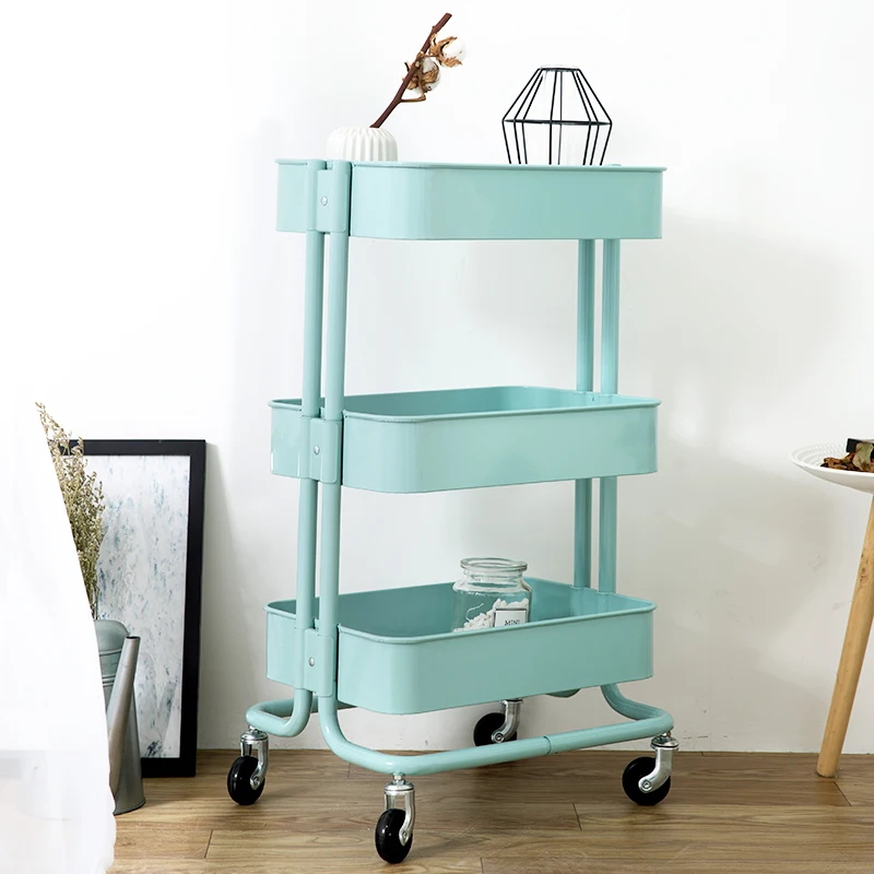 
3-Tier Hige Quality Hot Sale Modern Metal Storage Rack Kitchen Serving Trolley Cart Kitchen Furniture 