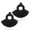 Beautiful women jewelry handmade hot pink colorful tassel earrings for women