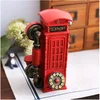 Metal antique london red telephone booth