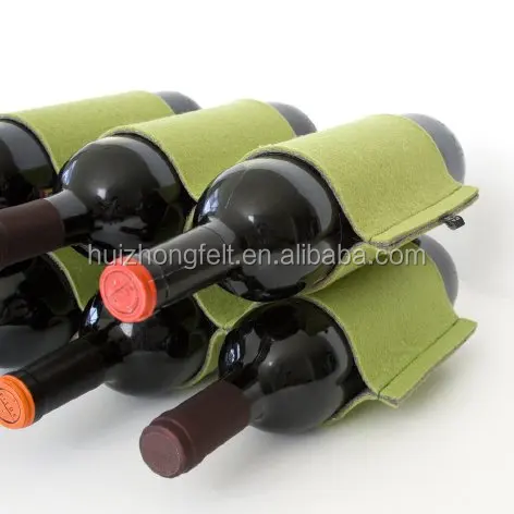 factory supply customized size felt drawstring wine bag