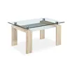 2019 Modern Design Living Room Furniture MDF Wooden Legs Toughening Glass Top Two Tier Dining Table
