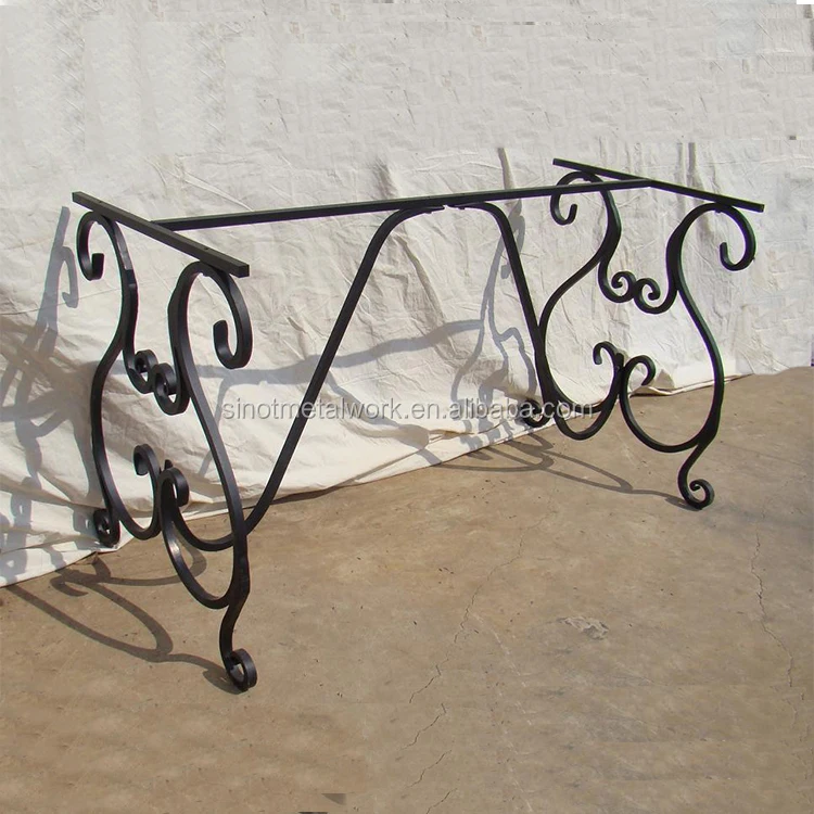 Bases de mesa de metal base de la mesa de comedor rectangular de ... Patas para mesa comedor hierro forjado