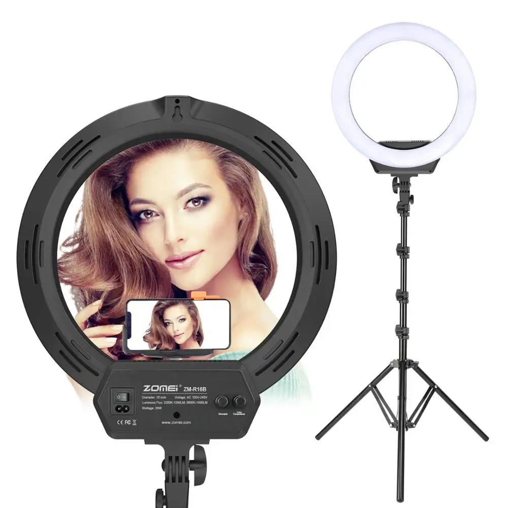 

Zomei live video 16inch 38w phone selfie make up led light dslr led photography diva ring light with stand