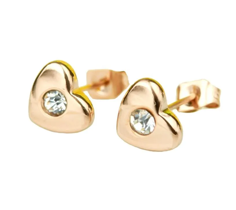 

Han edition fashion simple lovely heart-shaped stainless steel stud earrings, N/a