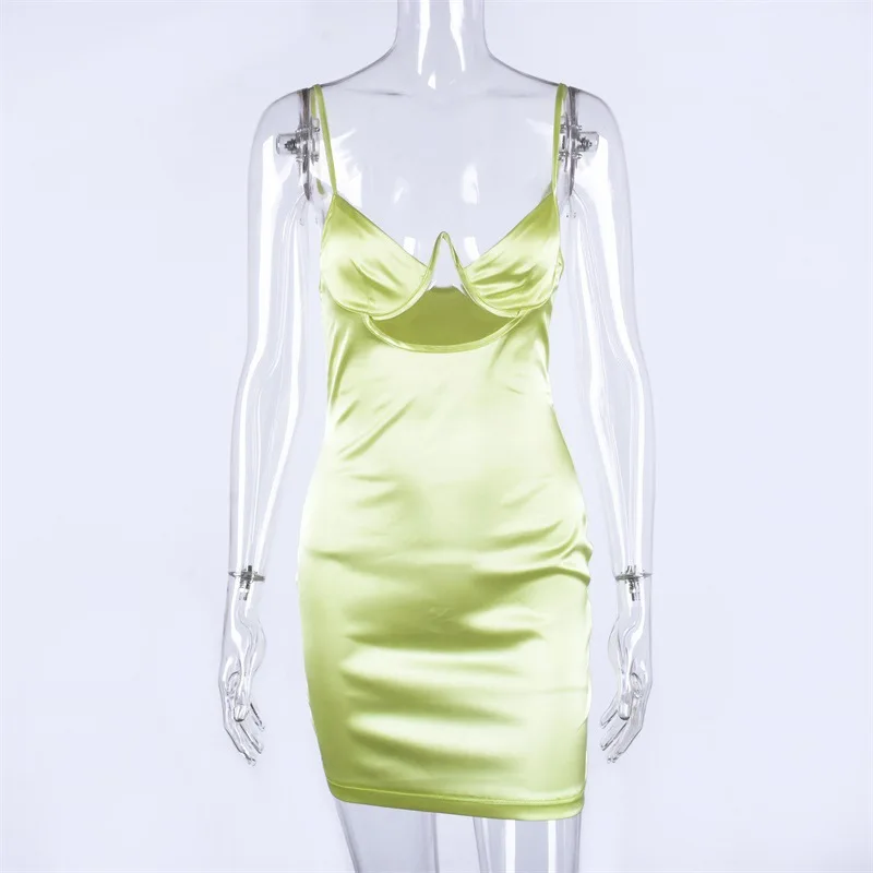 Summer hot girl woman night party spaghetti strap mini sexy club dress