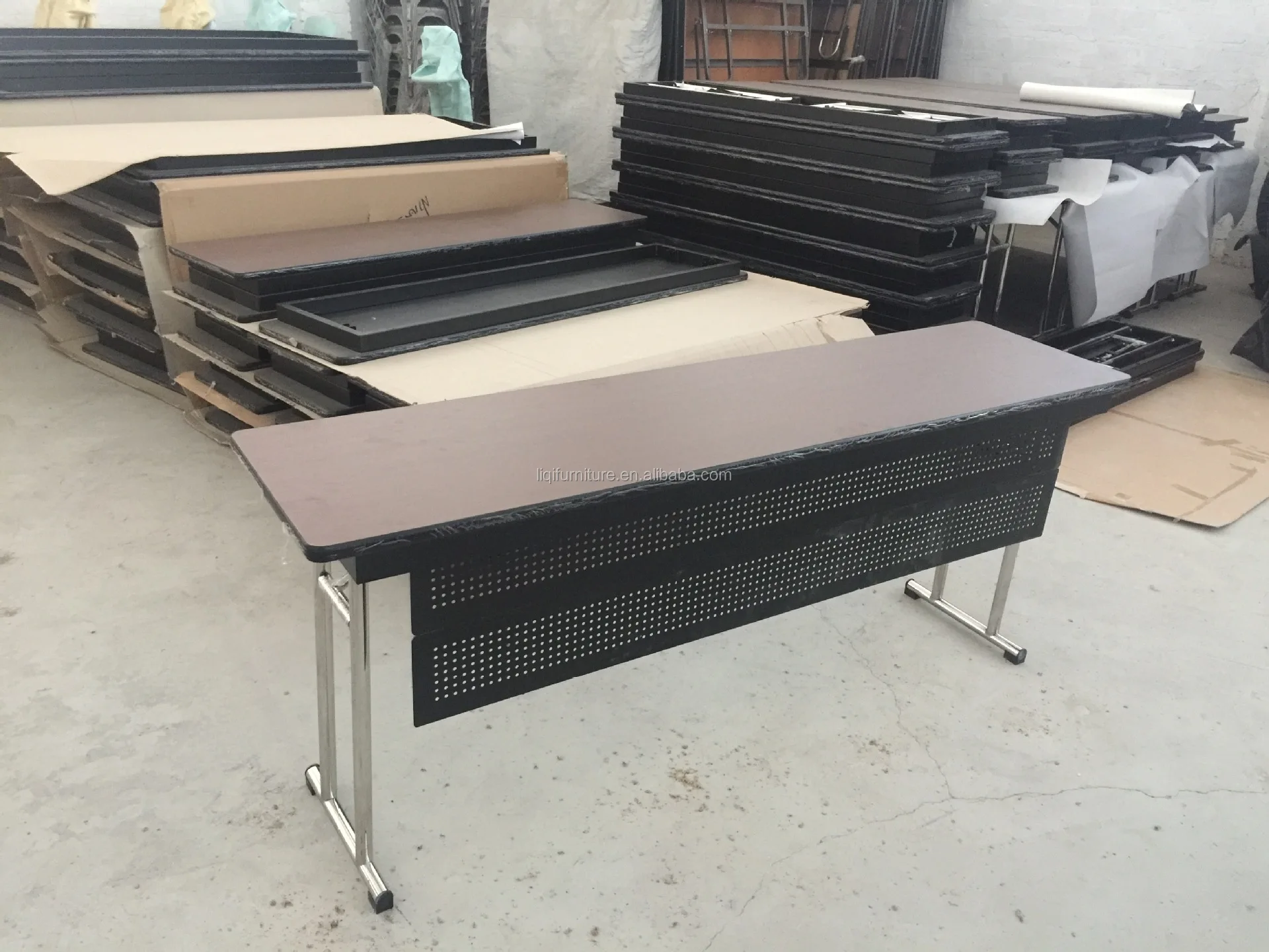 Foldable Study Ibm Table With Folding Modesty Panel Buy Foldable