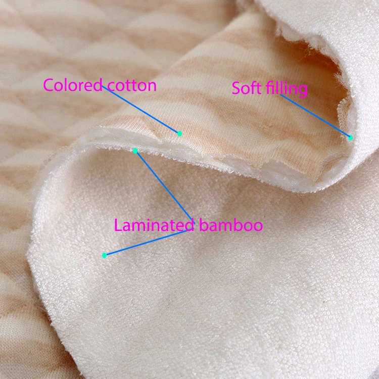 
Soft colored organic cotton quilted bamboo changing pad liners laminated for baby change diaper mat 