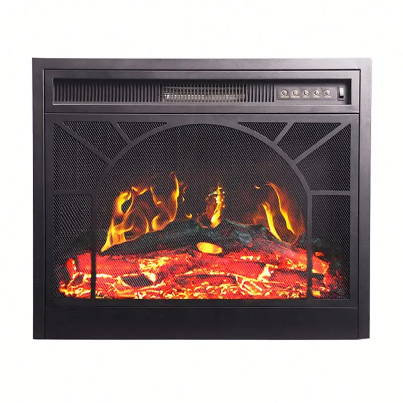 Decor Log Flame Cast Iron Electric Fireplace Wood Stove Insert