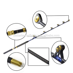 New fiber glass boat fishign rod 100lbs blue spear boat fishing trolling rod