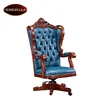118 luxury antique vintage leather solid wood office chair swivel boss office chair