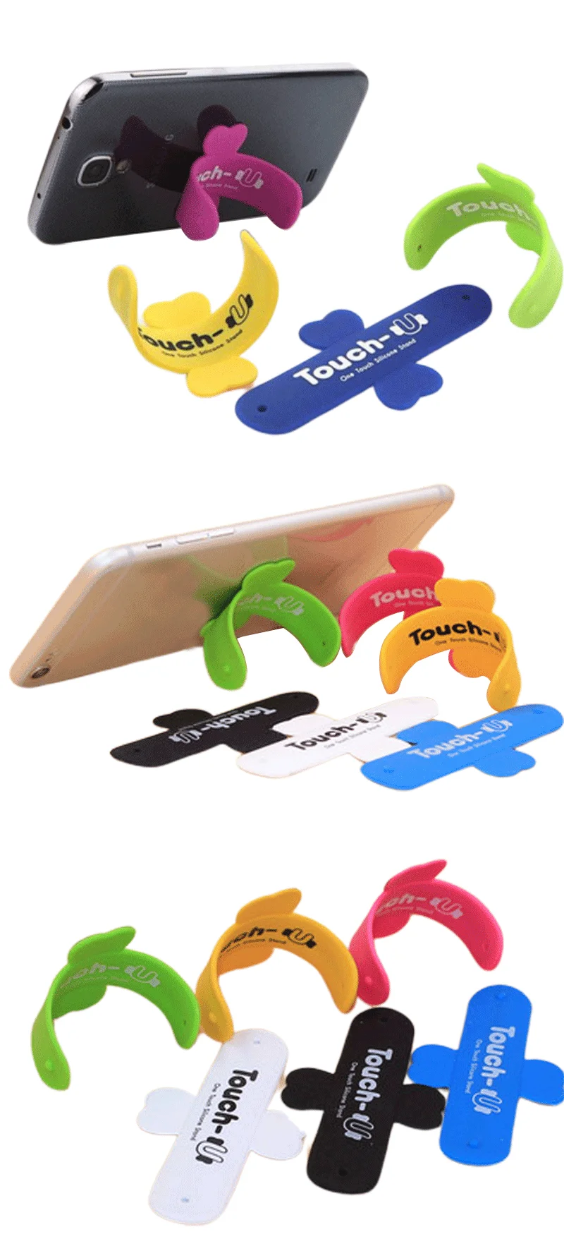 Custom Popular Design Multi-style Silicone Phone Card Sets Mobile Phone Card Holder Mobile Phone Case Credit Card Bracket