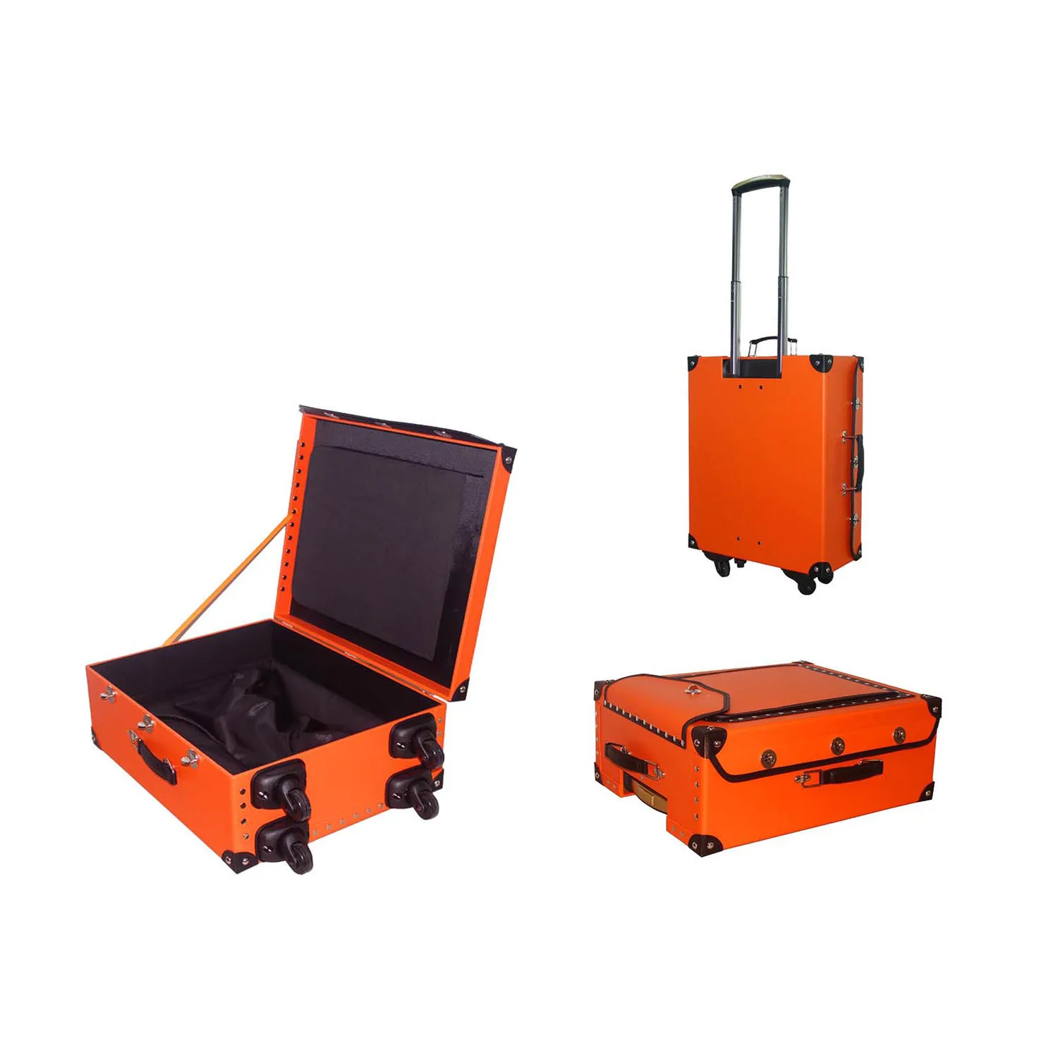 Antique Square Black Custom Logo Suitcase With Snaps Buy Suitcase