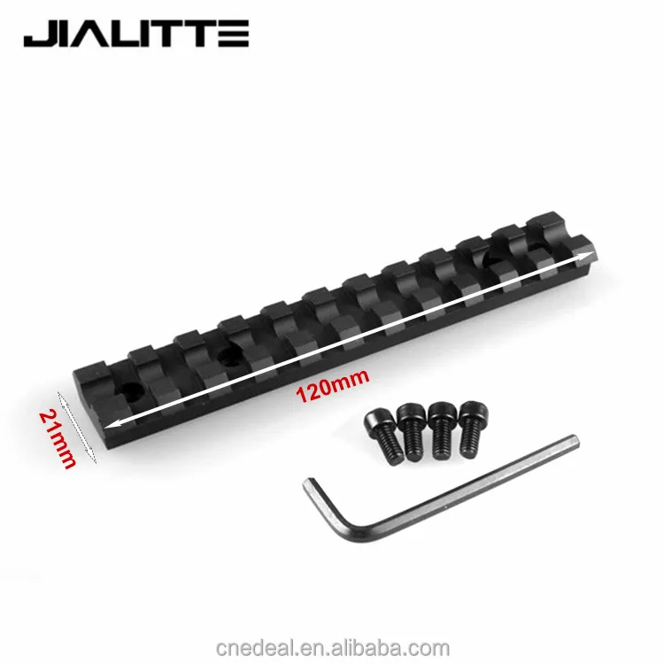 

Jialitte 120mm Tactical Picatinny Weaver Rail 20mm 11 Slots Laser Sight Scope Mount Wrench Military Hunting DIY Scope Mount J087, Black