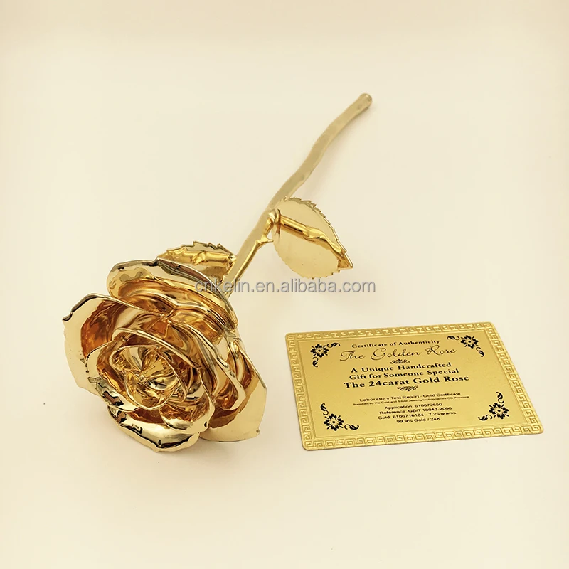 

27cm 24K foil flower Diddped in Pure Gold with gift box and certificates