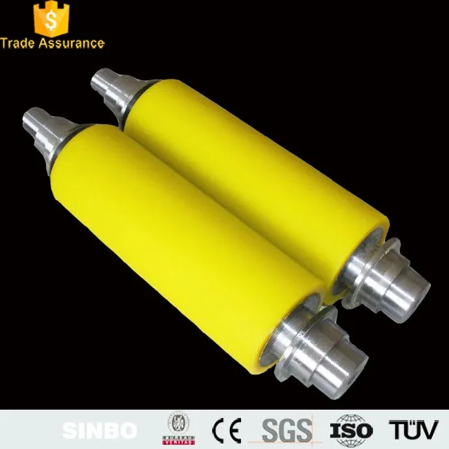 
Wear-resisting PU lamination polyurethane rice mill rubber coated plastic roller with steel shaft for conveyor system 