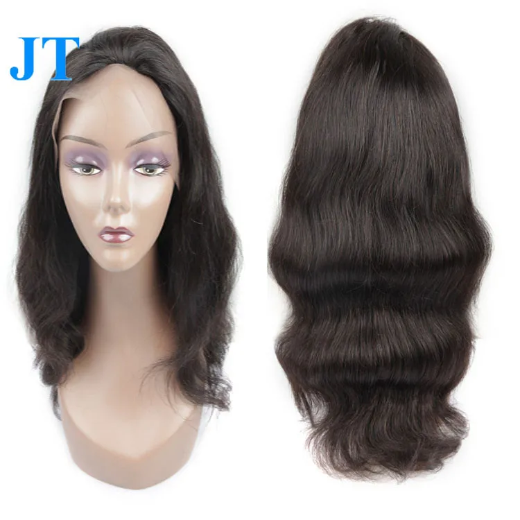 

Free Sample 360 lace frontal wig human hair,360 frontal wig, Natural color indian women hair wig lace