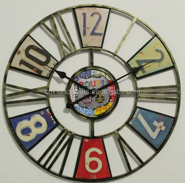 Metal Sun Shaped Vintage Clocks For Home Decor
