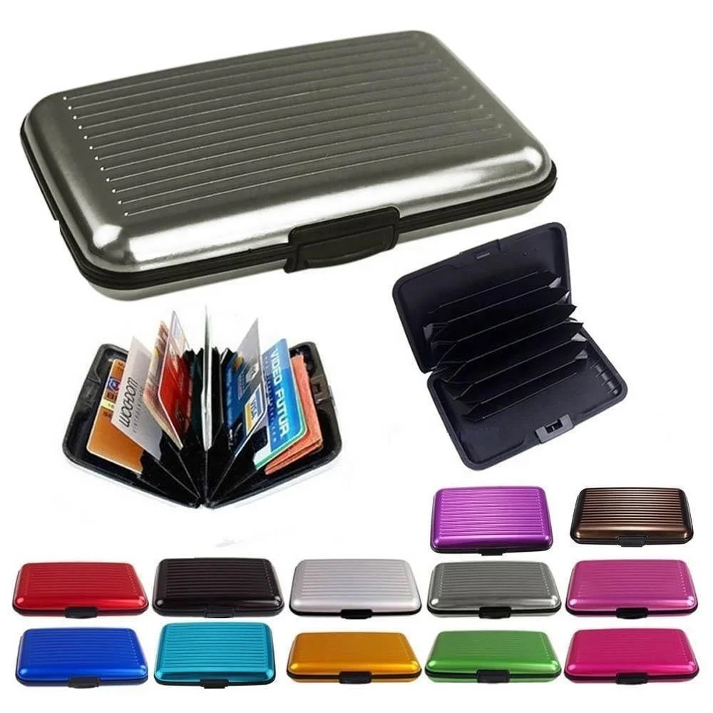 

Scan Protected Aluminium Hard Case Security Wallet Bank Credit Card Holder