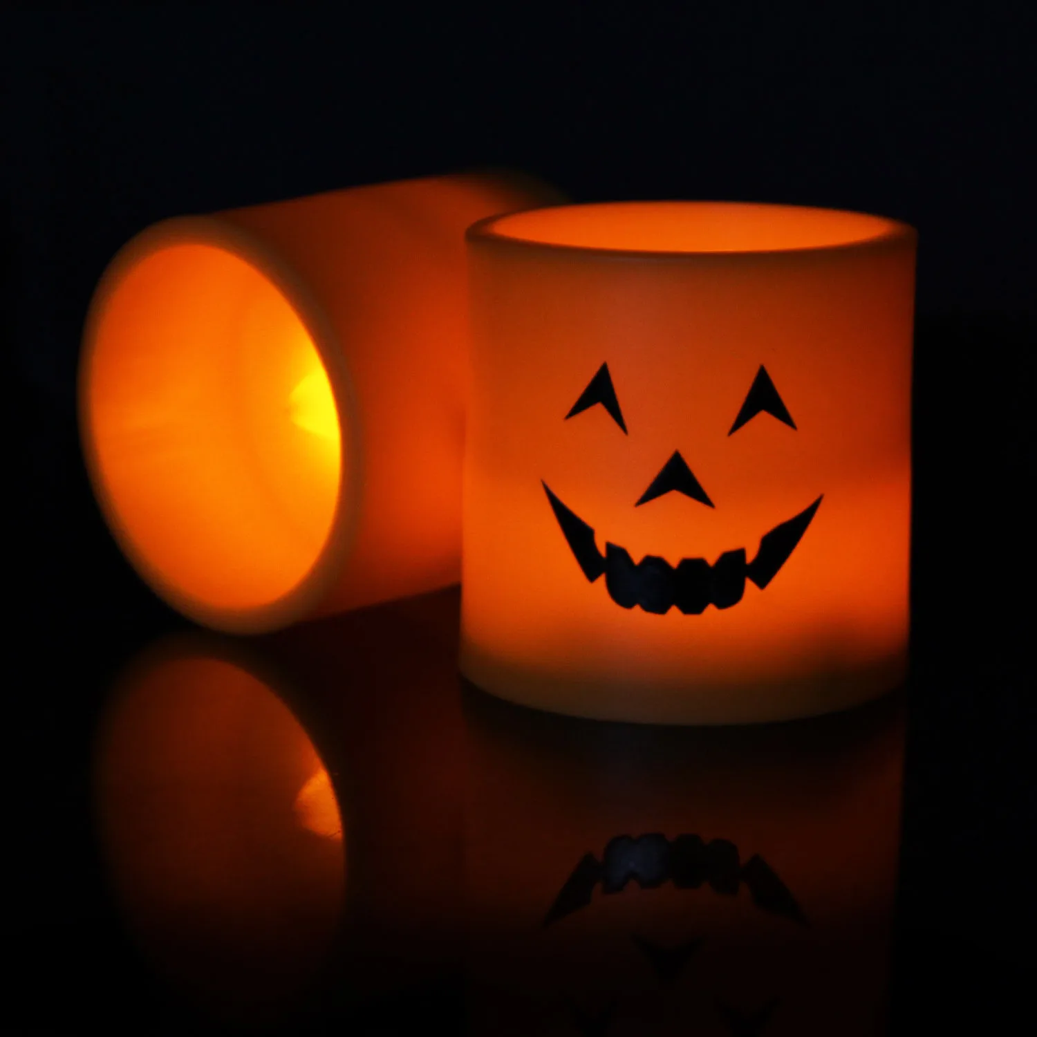 eva material orange pumpkin lamp led candle festival decoration