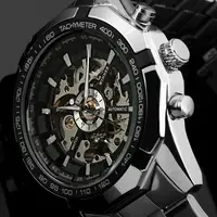 

fancy t winner mechanical stainless steel case back watches men luxury brand watch