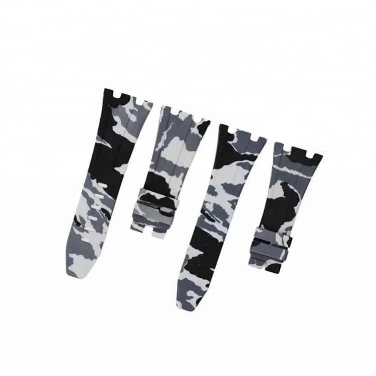 Quick Release Top Quality OEM Watch Band Replacement Sport Camo Silicone Rubber Watch Strap 20mm