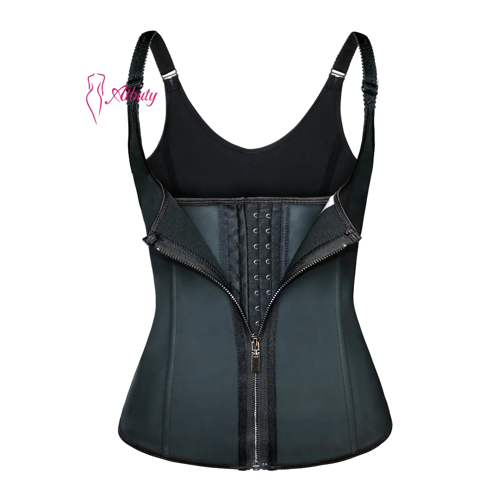 

Smooth Latex Waist Trainer Vest Zipper Highend, As shown