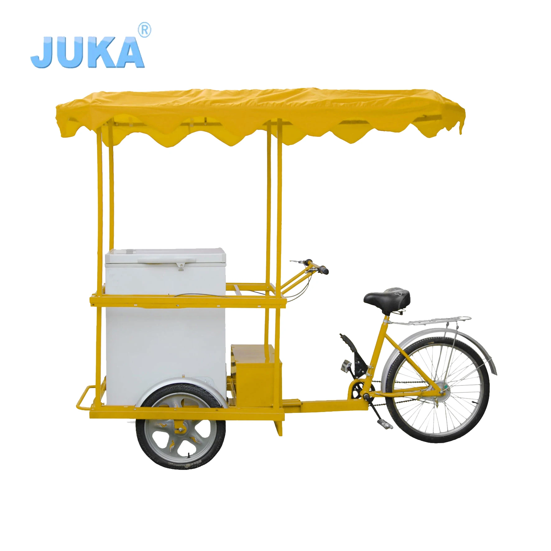 
JUKA ice cream tricycle with solar powered dc12v/24v chest freezer 