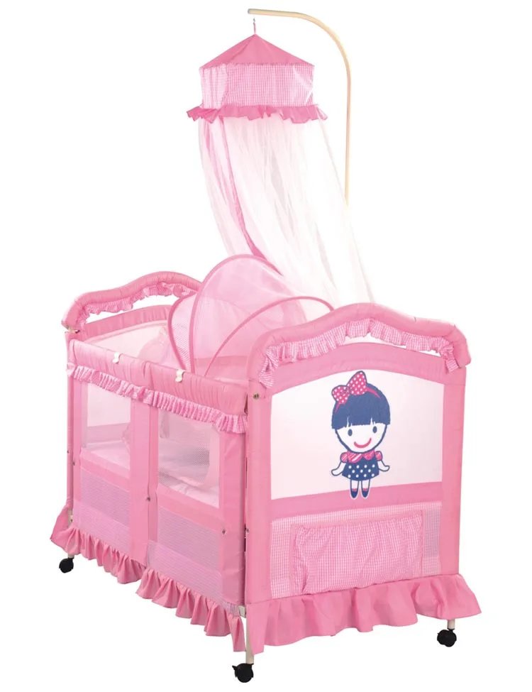 dolls rocking crib with canopy