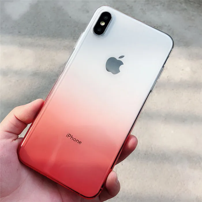 

High Quality New Gradient Colors Soft TPU Dust Plug Case for iPhone X XR XS MAX, 6 colors