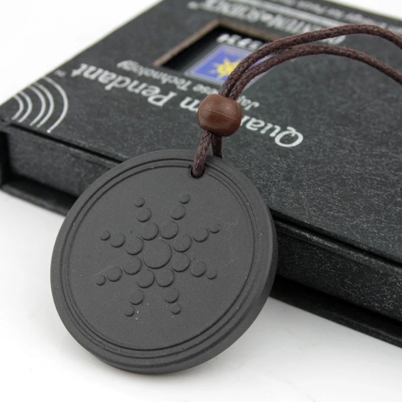 

Official Quantum Pendant Necklace Scalar Energy Pendant with Negative Ion Bio Lava Stone Jewelry Negative Ion Science, Black